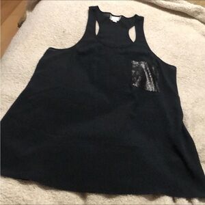 Olive & Oak sheer sequin pocket tank